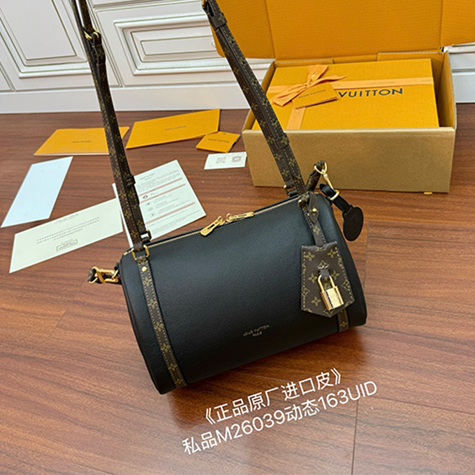 lv louis vuitton leather monogram strap cylinder shoulder bag #m26039